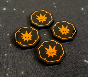 4 x Ward and Enrage Tokens for Keyforge, double sided (fan made)