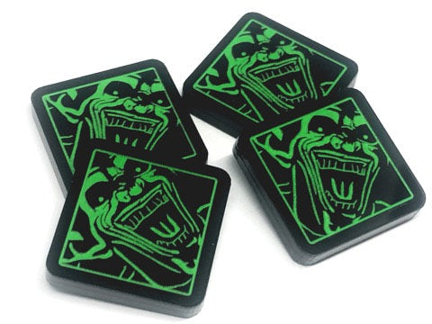 4 x Green Goblin Madness and Infamy Tokens (double sided) for Marvel Champions LCG