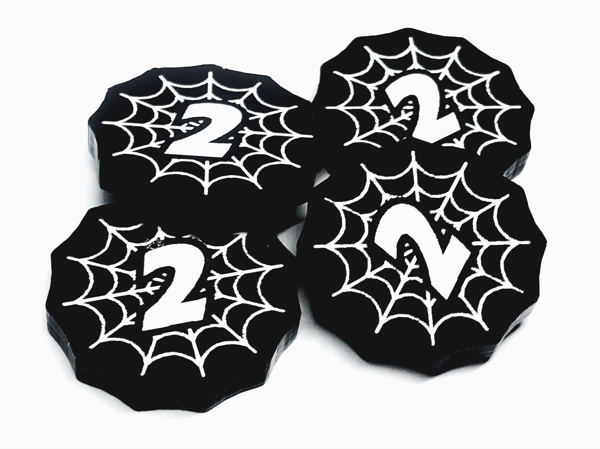 4 x Web Shooter Tokens (double sided) for Marvel Champions LCG