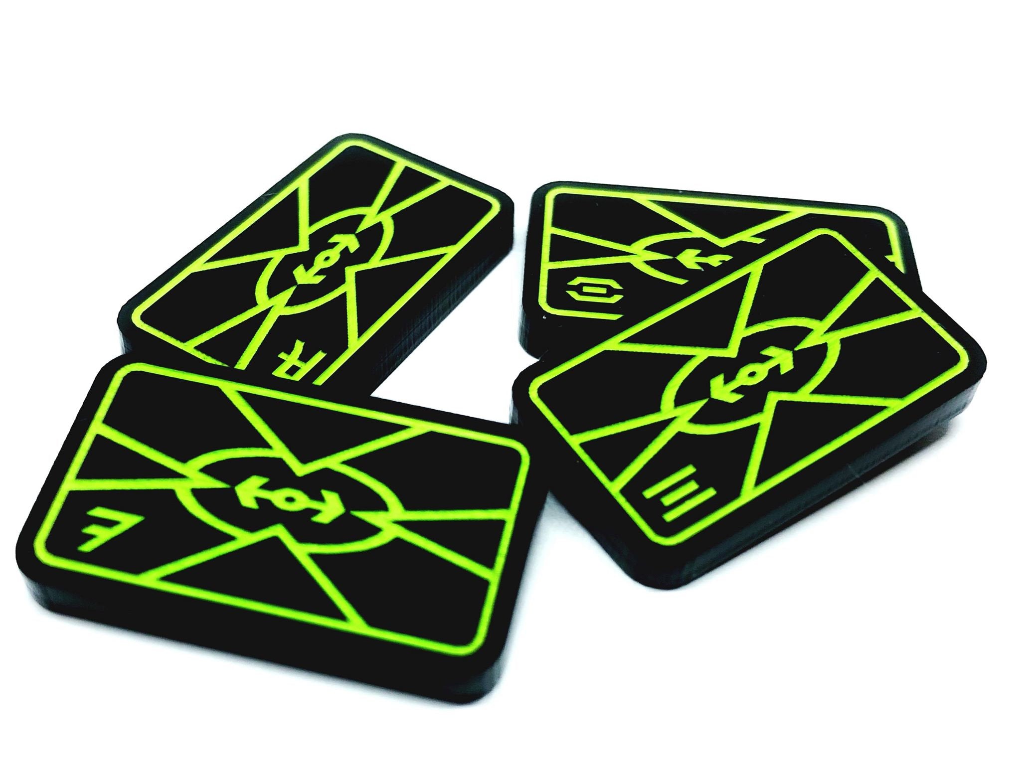 4 x Rebel Target Lock Themed Tokens (Double Sided Aurebesh & Numbers)