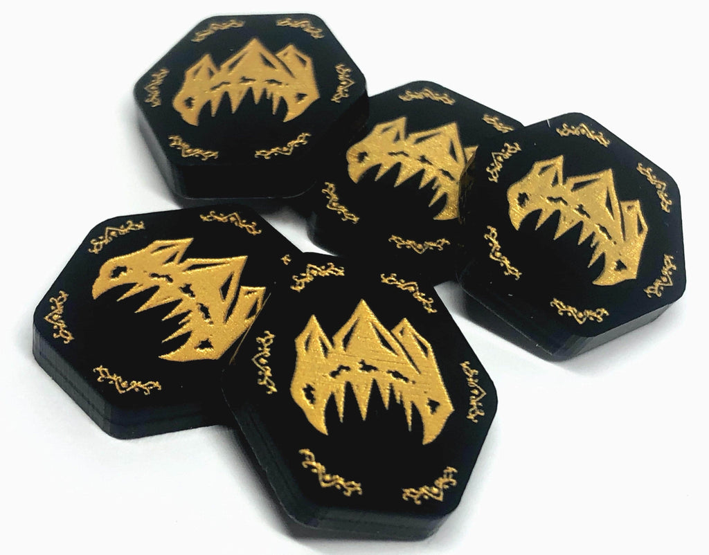 5 x Difficult Ground Tokens for Lord of the Rings Journeys In Middle Earth - Shadowed paths (double sided)
