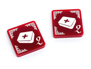2x First Aid tokens (double sided) for Arkham Horror LCG