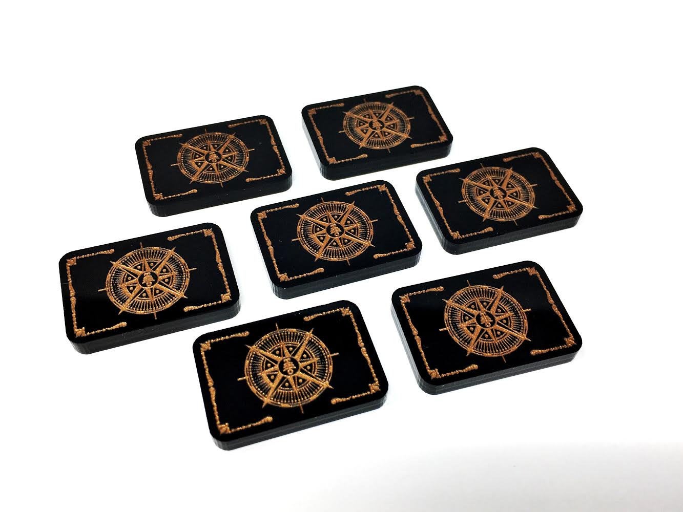 7 x Key tokens for Innsmouth Conspiracy (double sided) For Arkham horror LCG