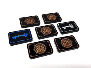 7 x Key tokens for Innsmouth Conspiracy (double sided) For Arkham horror LCG