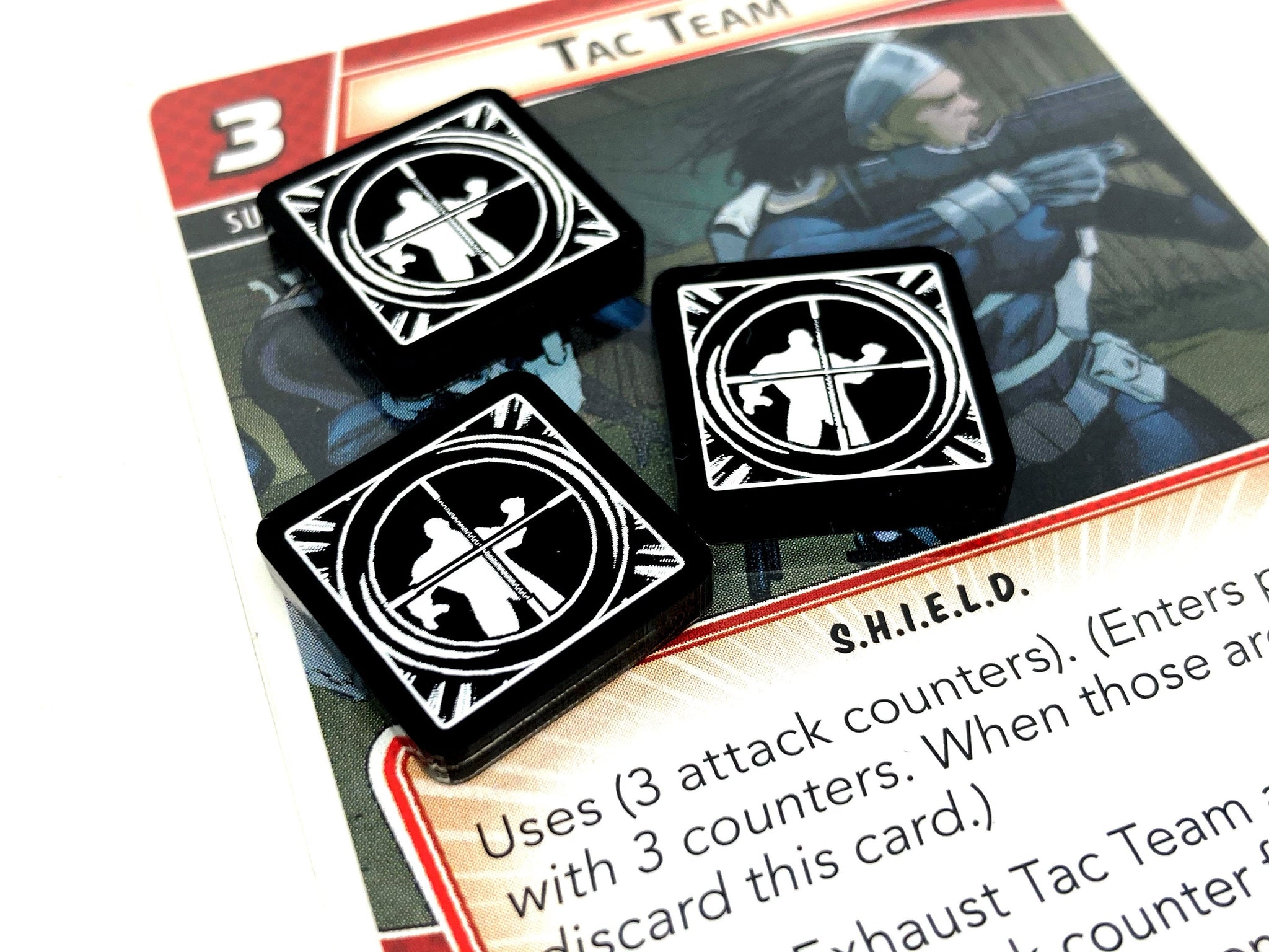3 x Attack Tokens for Marvel Champions LCG, Double Sided