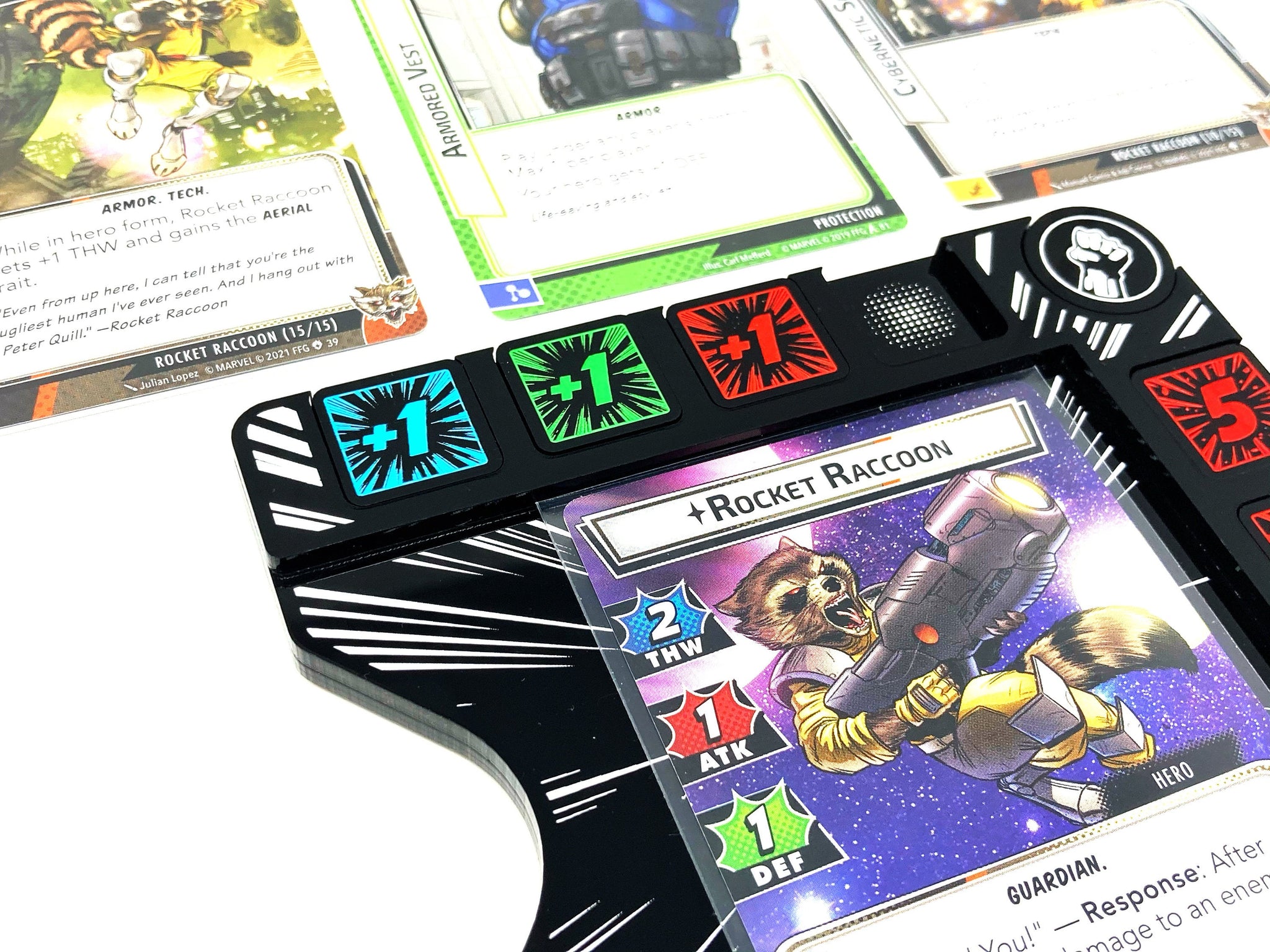 4 x Stat boost Tokens (double sided) for Marvel Champions LCG