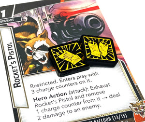 2 x Charge Tokens (double sided) for Marvel Champions LCG