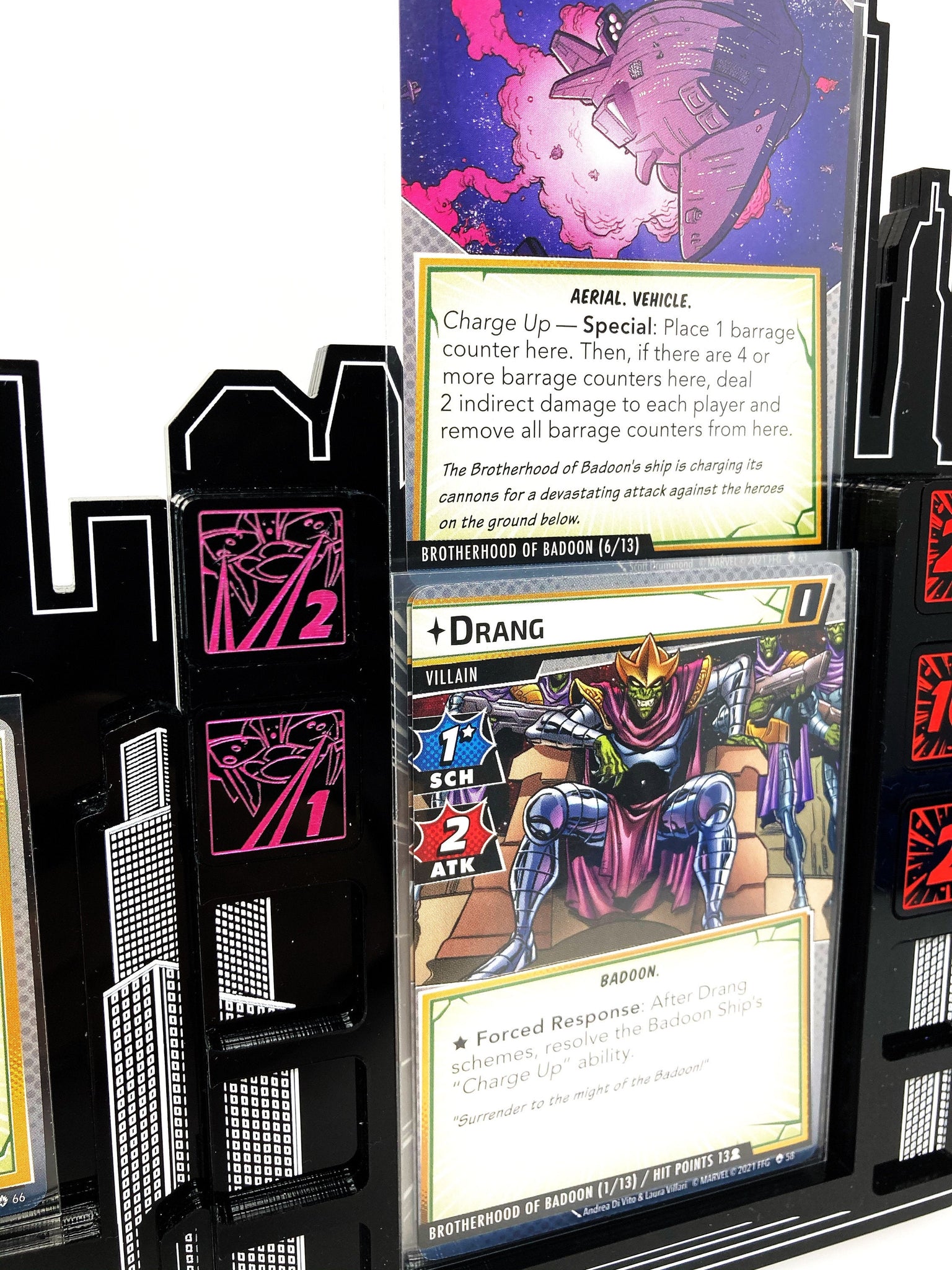 2 x Barrage Tokens (double sided) for Marvel Champions LCG