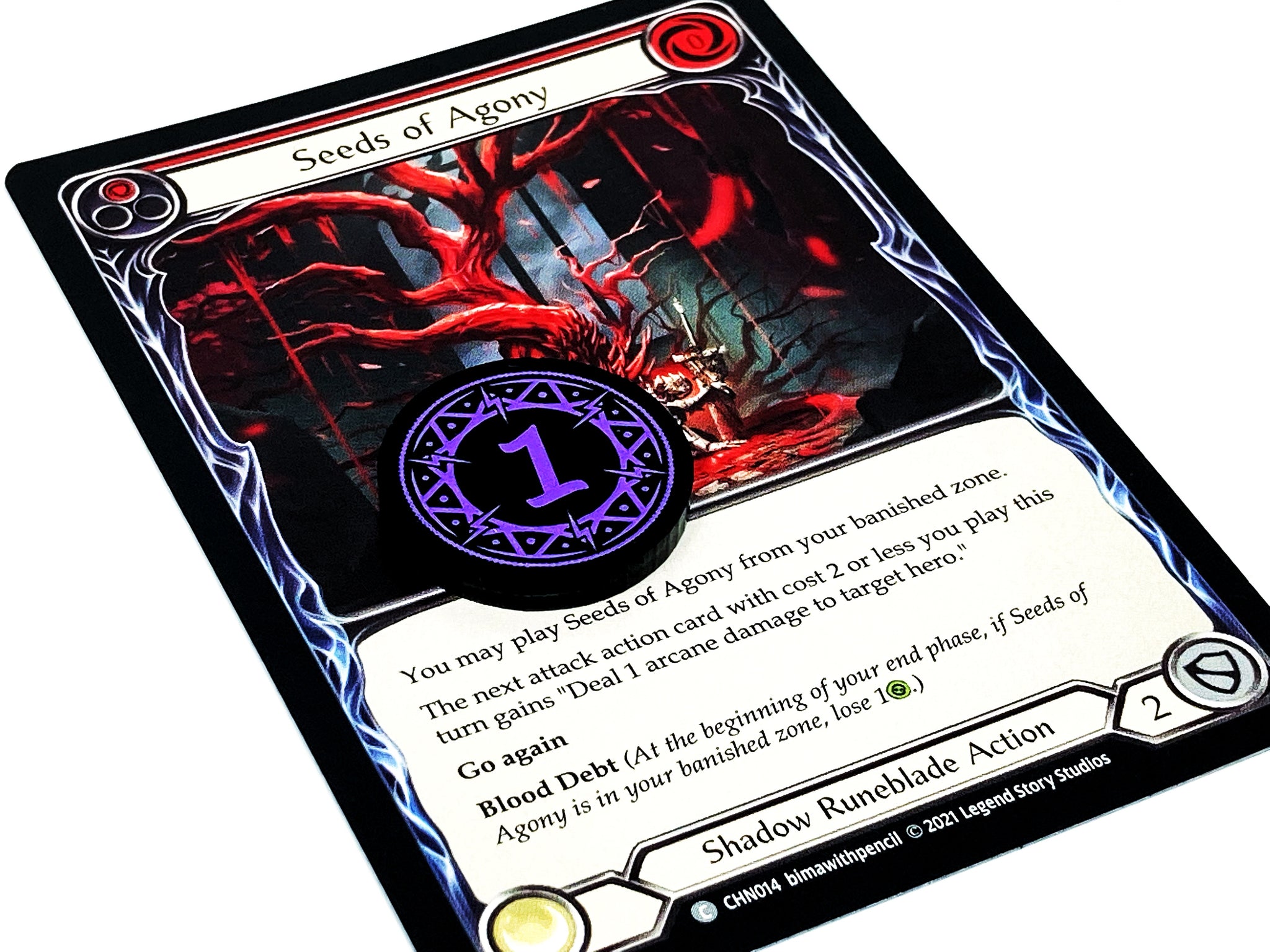 2 x 1/2 Arcane Damage Token (double sided) for Flesh and Blood TCG