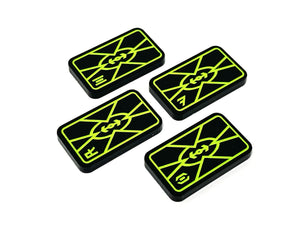 4 x Rebel Target Lock Themed Tokens (Double Sided Aurebesh & Numbers)