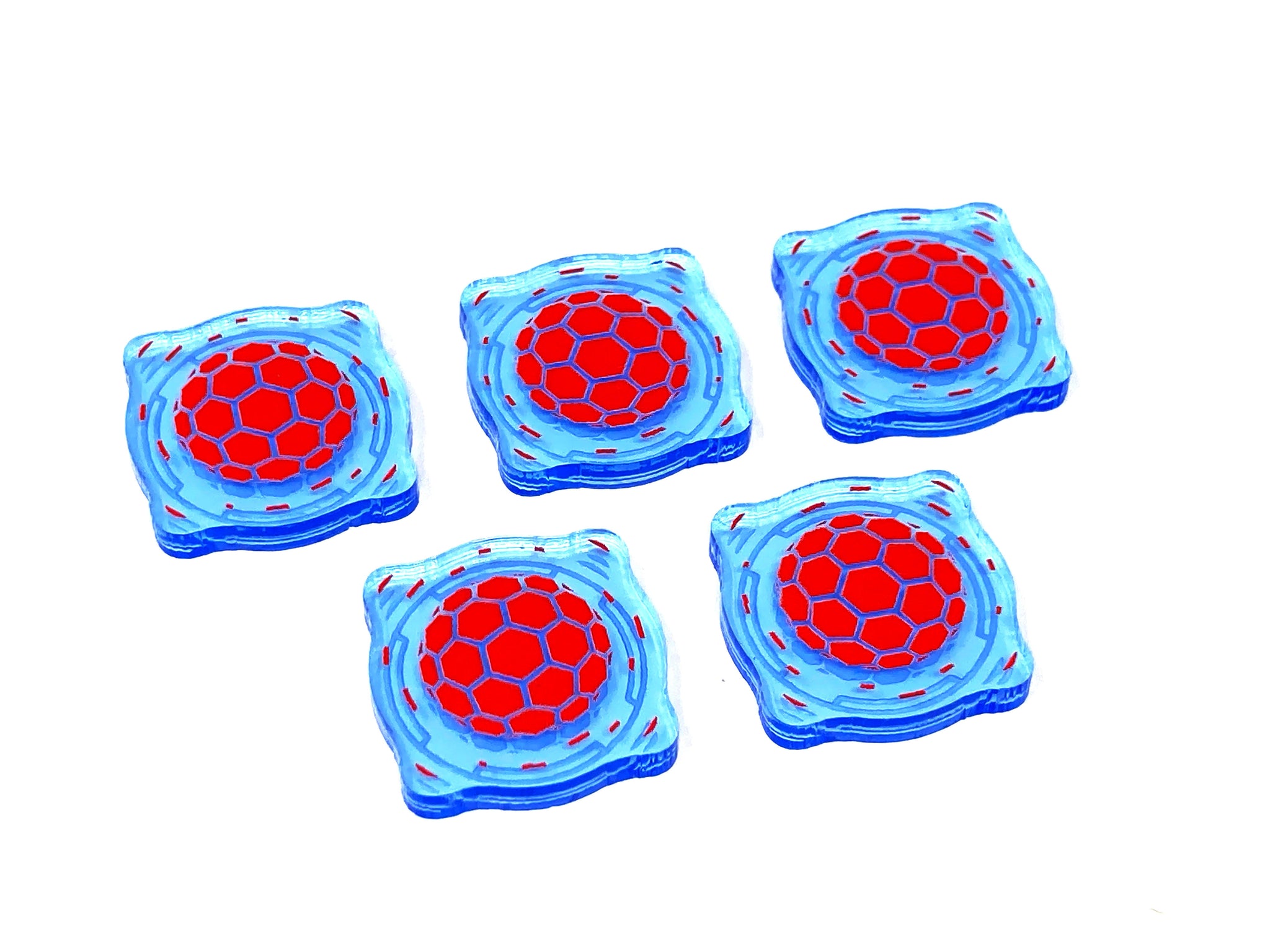 5 x Shield Tokens - Translucent Series (Double Sided)