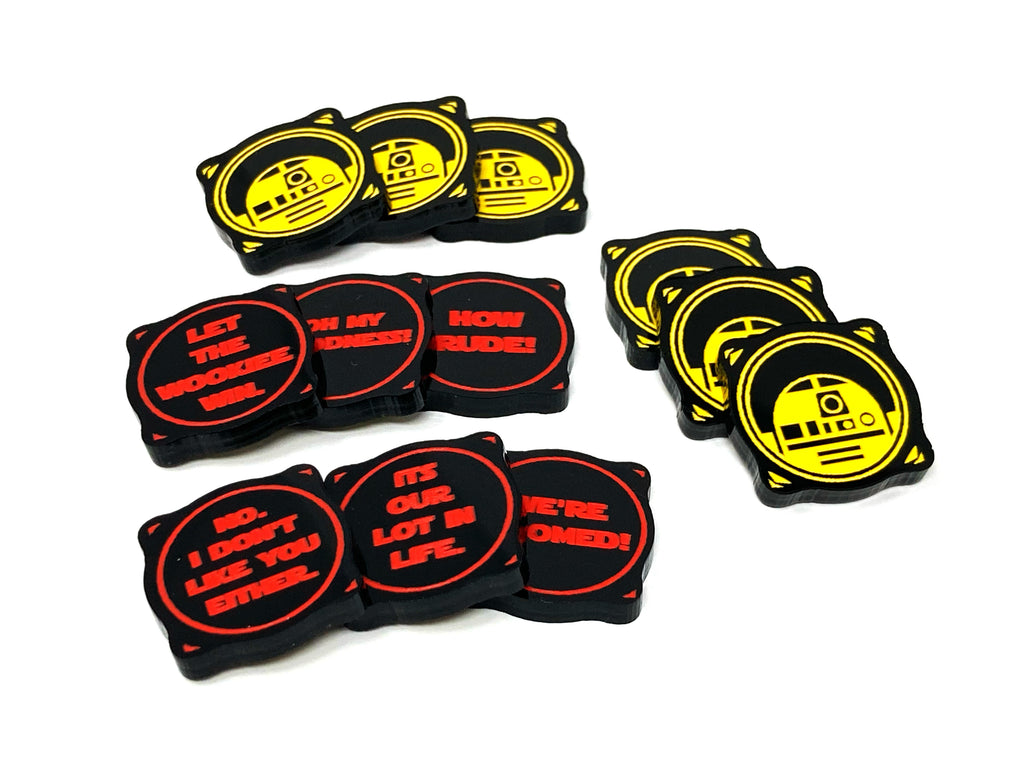 12 x Charge Droid Tokens - Black Series (Double Sided)