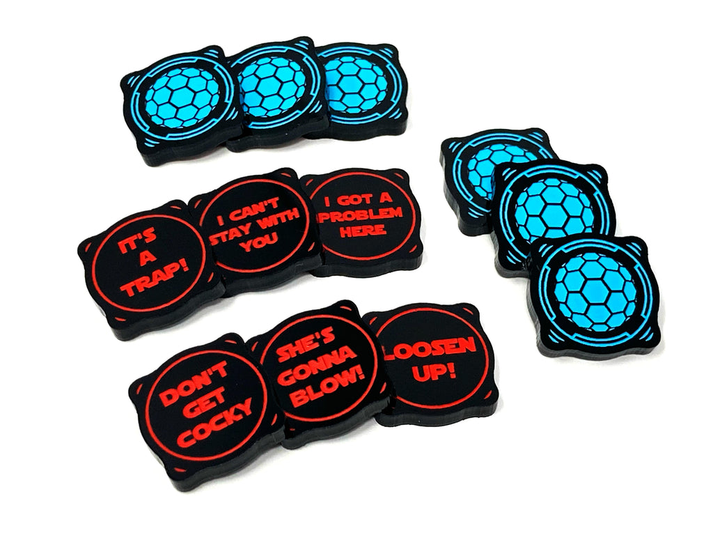 12 x 'Love Heart' Shield Tokens - Wave 1 - Black Series (Double Sided)