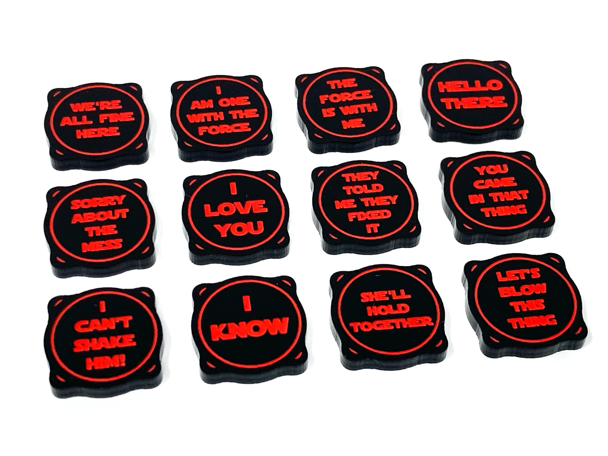 12 x 'Love Heart' Shield Tokens - Wave 2 - Black Series (Double Sided)