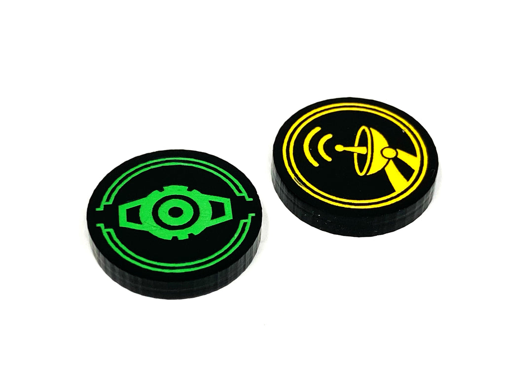 2 x Passive Sensor/Calculate Tokens - Black Series (Double Sided)
